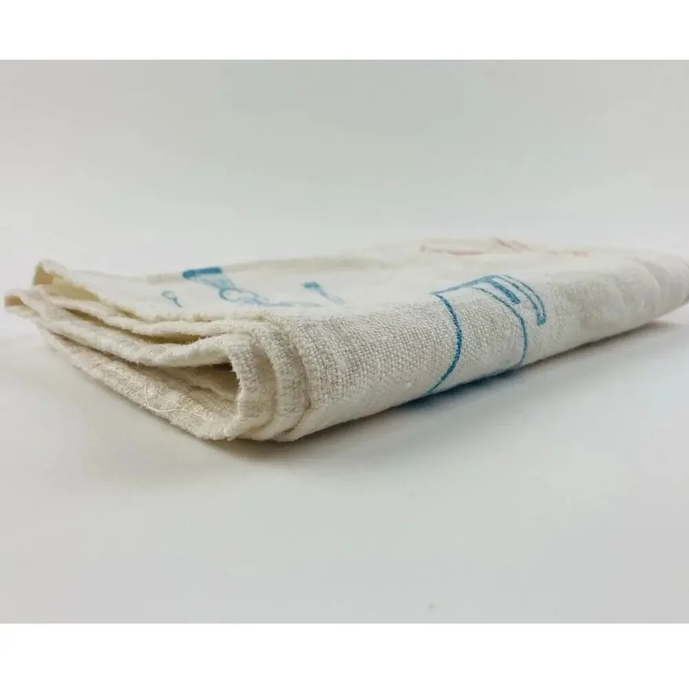 Southwest Native American Tea Towel Kachina Hand Culture Chief Leaves Fire Blue